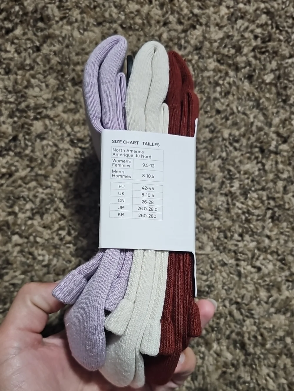 Lululemon Daily Essential Socks, 3 Pair!! Nwts, Large! LLAY/LTIV/CACH